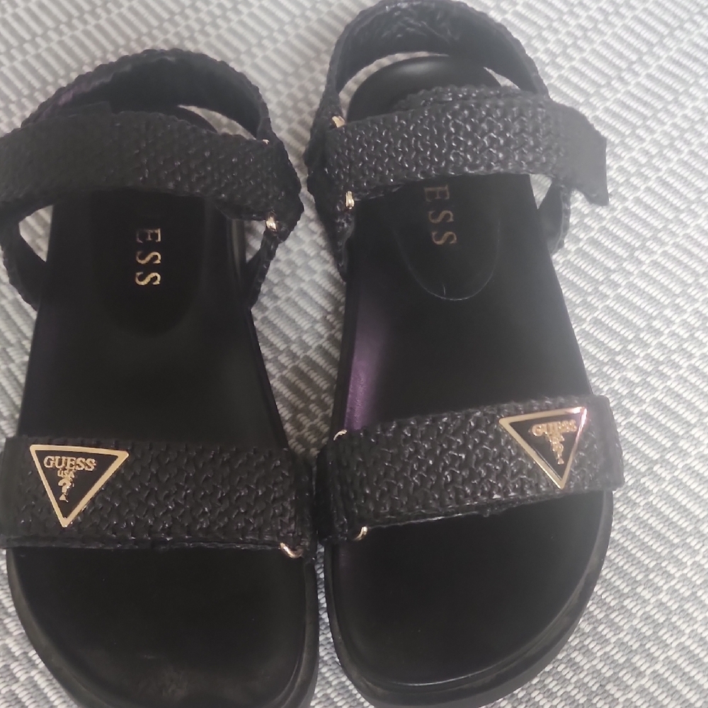 GUESS Black Textured Women's Sandals